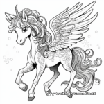 Fantasy Unicorn with Rainbow Wings Coloring Pages 2