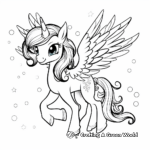 Fantasy Unicorn with Rainbow Wings Coloring Pages 3