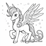 Fantasy Unicorn with Rainbow Wings Coloring Pages 4