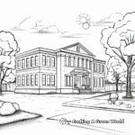 Farewell School Building Coloring Pages 2