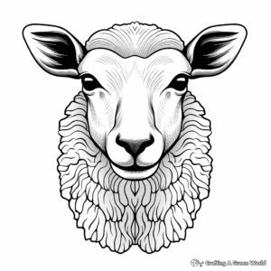 Farmhouse Sheep Head Coloring Pages 2
