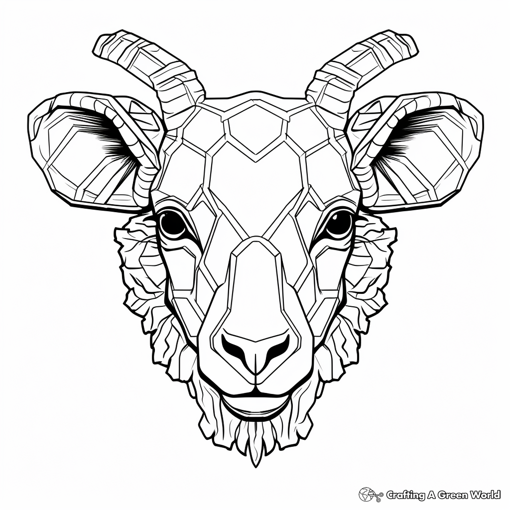 Farmhouse Sheep Head Coloring Pages 3