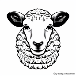 Farmhouse Sheep Head Coloring Pages 4