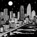 Fascinating City At Night Coloring Pages 2