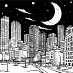 Fascinating City At Night Coloring Pages 3