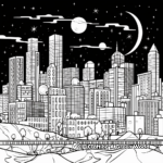 Fascinating City At Night Coloring Pages 4