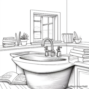 Feature-full Bathroom Sink Coloring Sheets 1