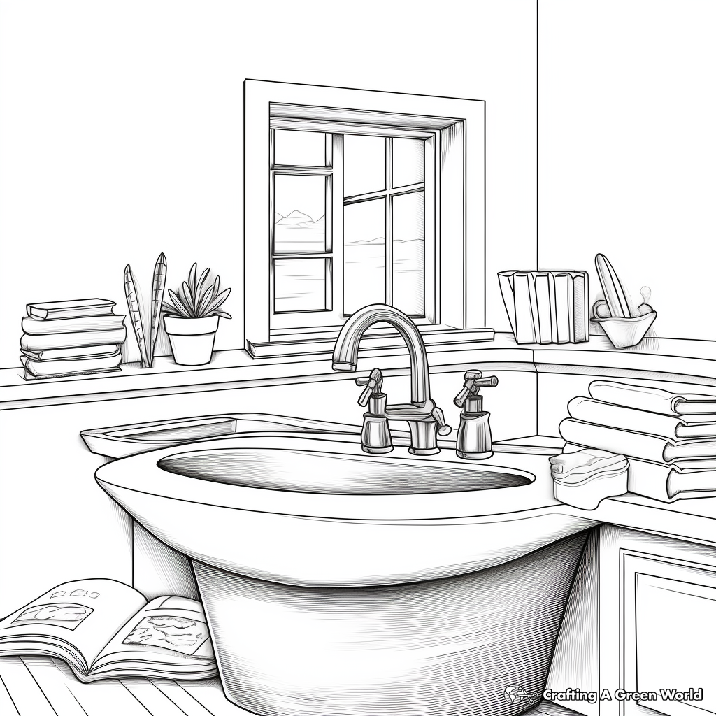 Feature-full Bathroom Sink Coloring Sheets 1