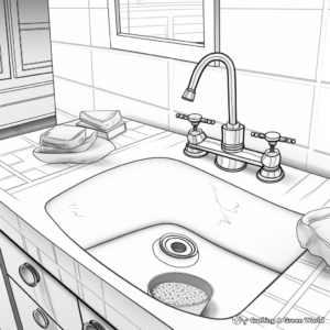Feature-full Bathroom Sink Coloring Sheets 3