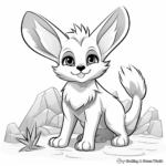 Fennec Fox in the Desert Coloring Pages 3