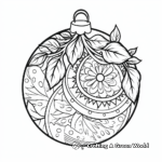Festive Christmas Lemon Ornaments Coloring Pages 1