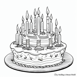Festive Menorah and Gifts Coloring Pages 1