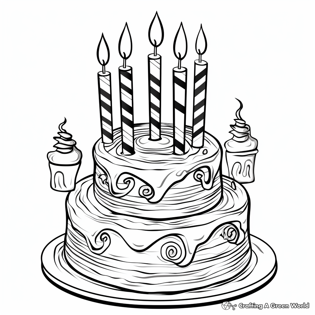 Festive Menorah and Gifts Coloring Pages 3