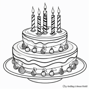 Festive Menorah and Gifts Coloring Pages 4