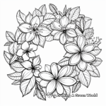 Festive Poinsettia Wreath Coloring Pages 1