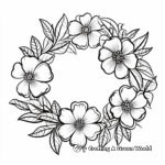 Festive Poinsettia Wreath Coloring Pages 3