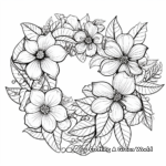 Festive Poinsettia Wreath Coloring Pages 4