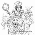 Fierce Circus Lion Tamer Coloring Pages 3