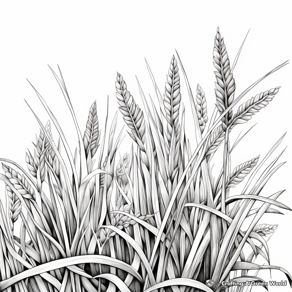 Fine Detailed Blades of Grass Coloring Pages 4