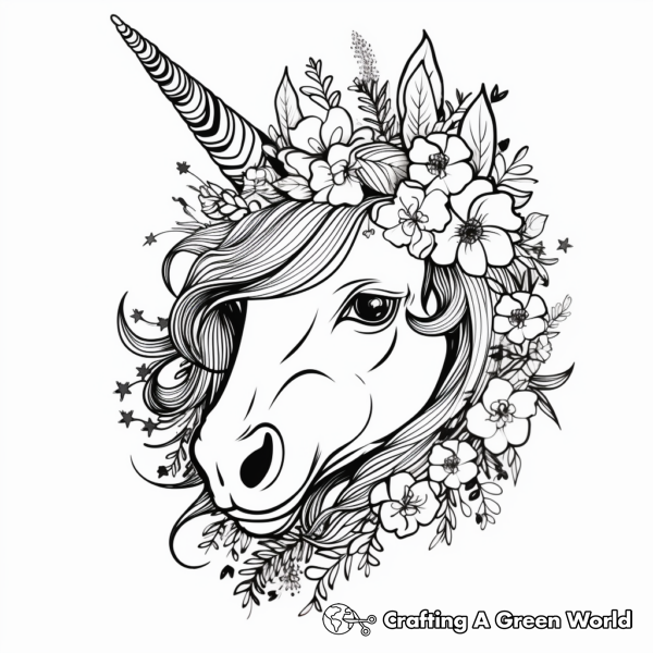 Unicorn Head Coloring Pages - Free &amp; Printable!