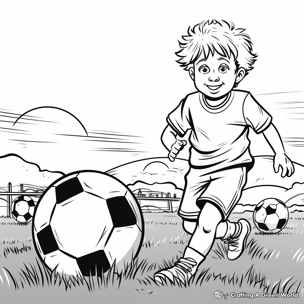 Football Field Green Grass Coloring Pages 1