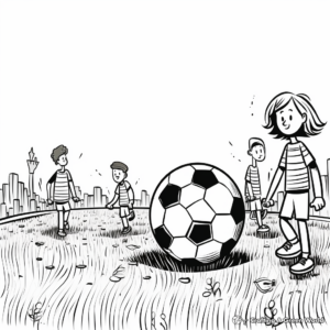 Football Field Green Grass Coloring Pages 2