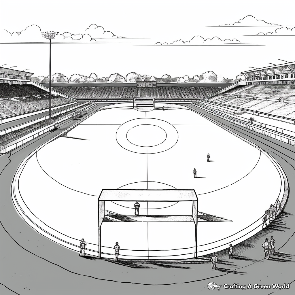 Football Field with Players and Ball Coloring Pages 4