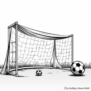 Football Goal Post Scene Coloring Pages 2