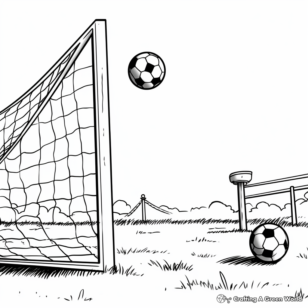 Football Goal Post Scene Coloring Pages 4