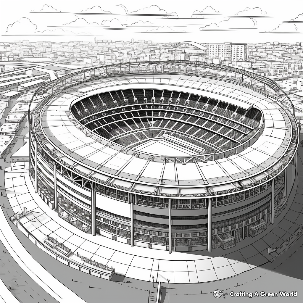Football Stadium Coloring Pages for Football Fans 1