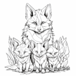 Fox Family Coloring Pages for Adults 1