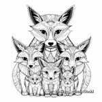 Fox Family Coloring Pages for Adults 2