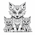 Fox Family Coloring Pages for Adults 4