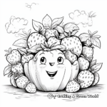 Fresh Spring Fruit: Strawberry Picking Coloring Pages 1
