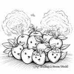 Fresh Spring Fruit: Strawberry Picking Coloring Pages 2