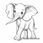 Friendly Baby African Elephant Coloring Pages for Kids 1
