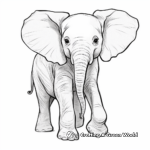 Friendly Baby African Elephant Coloring Pages for Kids 3
