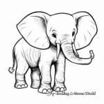 Friendly Baby African Elephant Coloring Pages for Kids 4