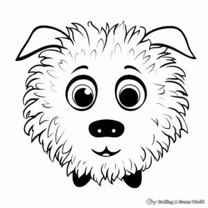 Friendly Cartoon Sheep Head Coloring Pages for Kids 2