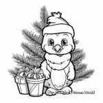 Friendly Christmas Penguin Coloring Pages 3