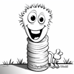 Friendly Inchworm Encounters Coloring Pages 1
