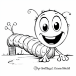 Friendly Inchworm Encounters Coloring Pages 3