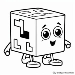 Friendly Numberblock Four Coloring Pages 1