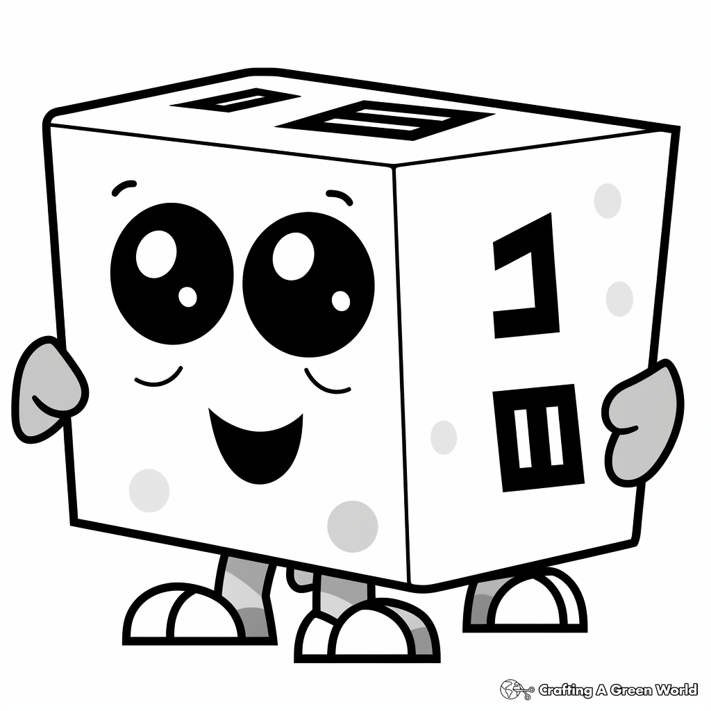 Friendly Numberblock Four Coloring Pages 3
