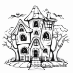 Frightening Haunted House Coloring Pages 1