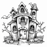 Frightening Haunted House Coloring Pages 2