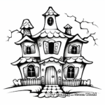 Frightening Haunted House Coloring Pages 4