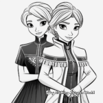 Frozen II Elsa and Anna Adventure Coloring Pages 1