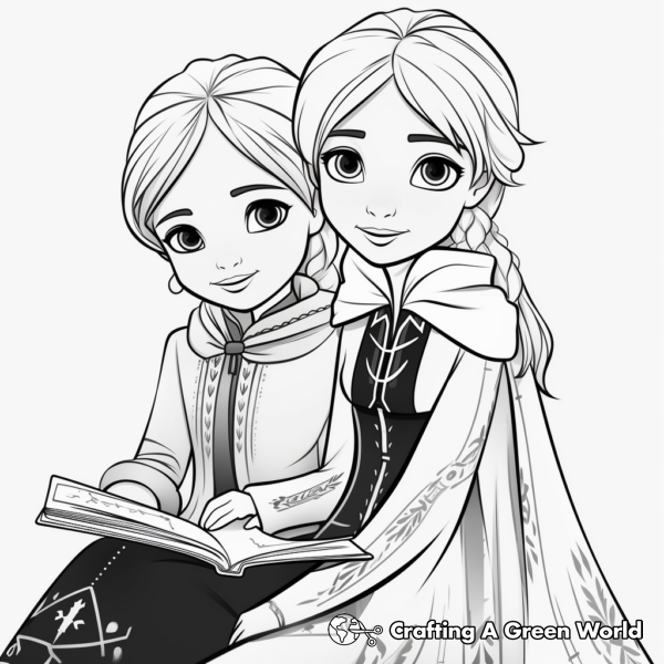 Elsa And Anna Coloring Pages - Free & Printable!