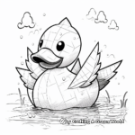 Fun and Playful Paper Duck in Rainy Day Coloring Pages 1